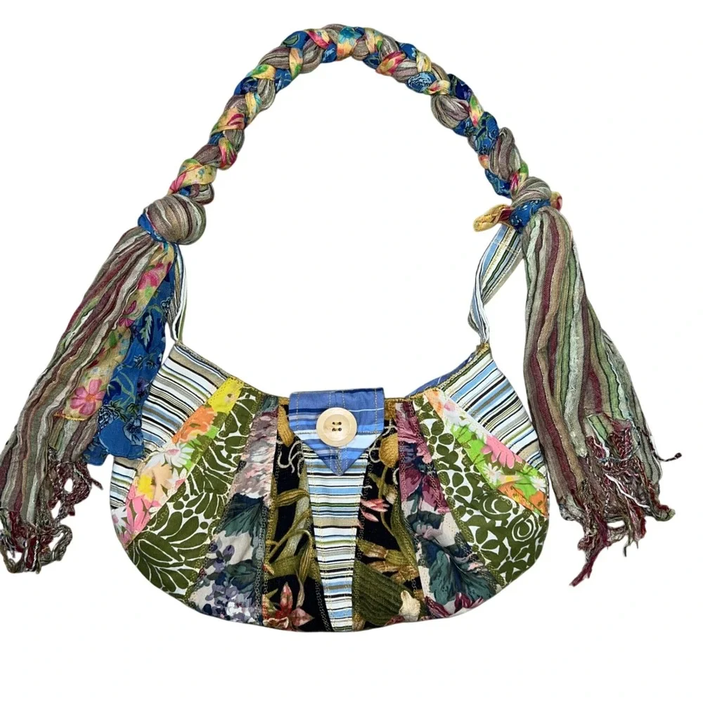 Handmade Boho Floral Patchwork Hobo Shoulder‎ Bag